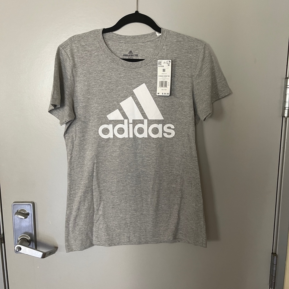 Classic adidas grey crew neck top size medium
